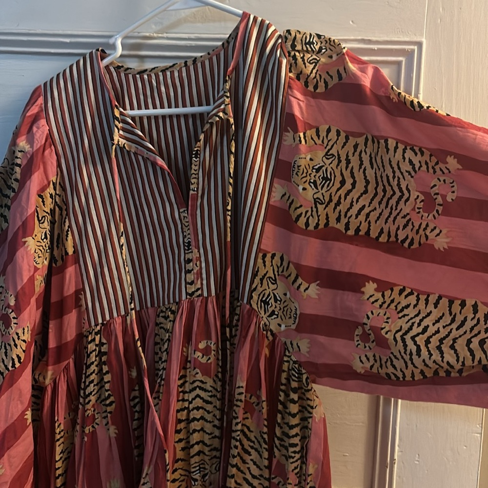 Boho Tiger Stripe Maxi Dress - Picture 2 of 4